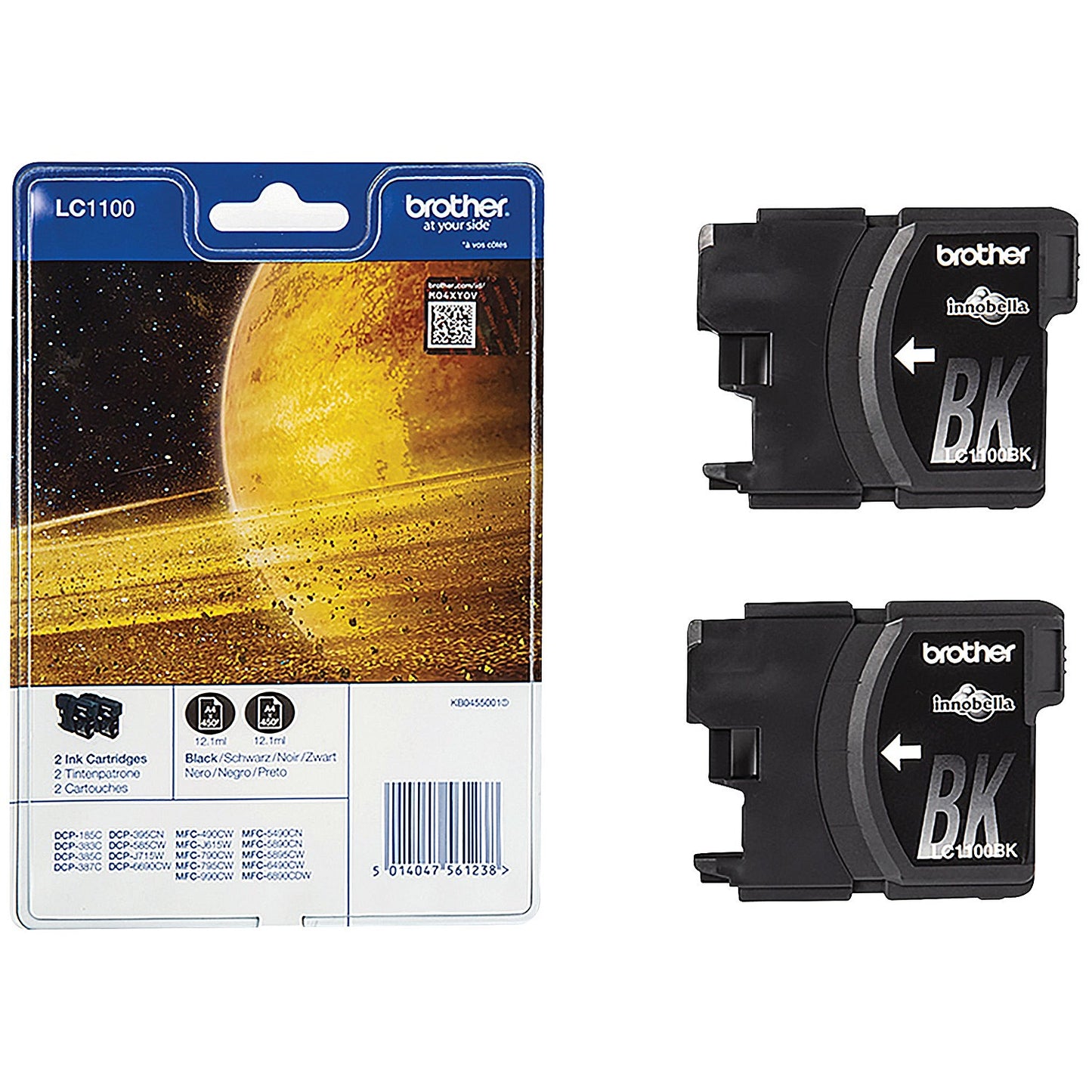 Brother LC1100BKBP2 Black Inkjet Cartridges (Twin Pack)