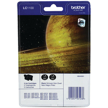 Brother LC1100BKBP2 Black Inkjet Cartridges (Twin Pack)