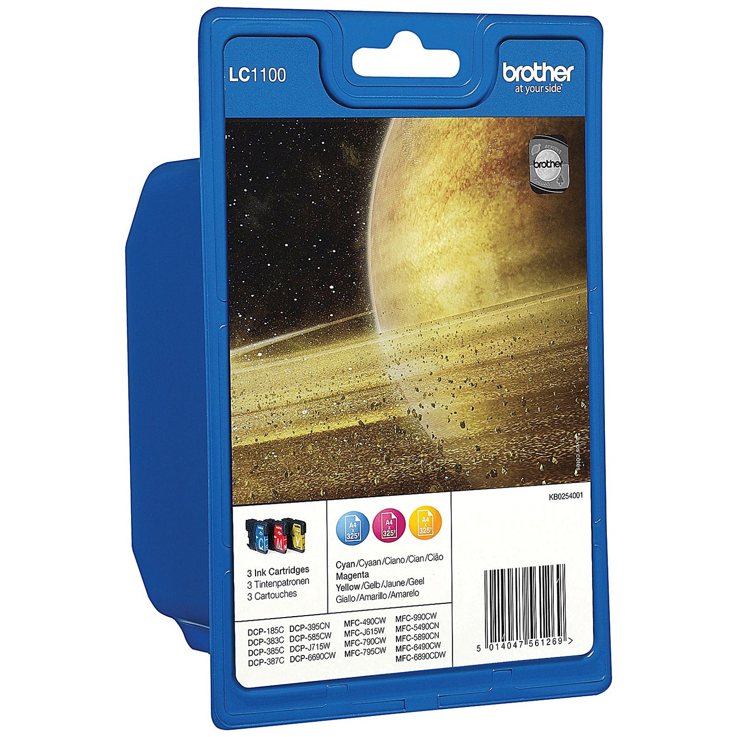 Brother LC1100RBWBP Inkjet Cartridge Rainbow Pack - Cyan, Magenta and Yellow (3 Cartridges)