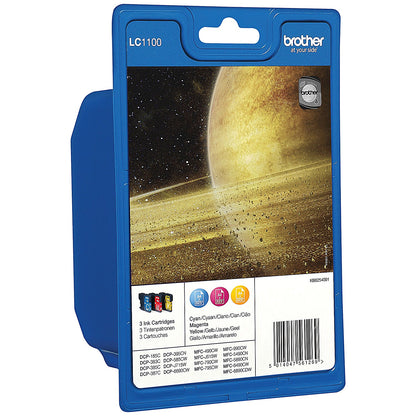 Brother LC1100RBWBP Inkjet Cartridge Rainbow Pack - Cyan, Magenta and Yellow (3 Cartridges)