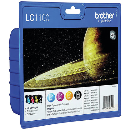 Brother LC1100VALBP Inkjet Cartridge Value Pack - Black, Cyan, Magenta and Yellow (4 Cartridges)