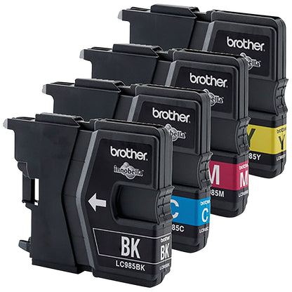 Brother LC985VALBP Inkjet Cartridge Value Pack - Black, Cyan, Magenta and Yellow (4 Cartridges)