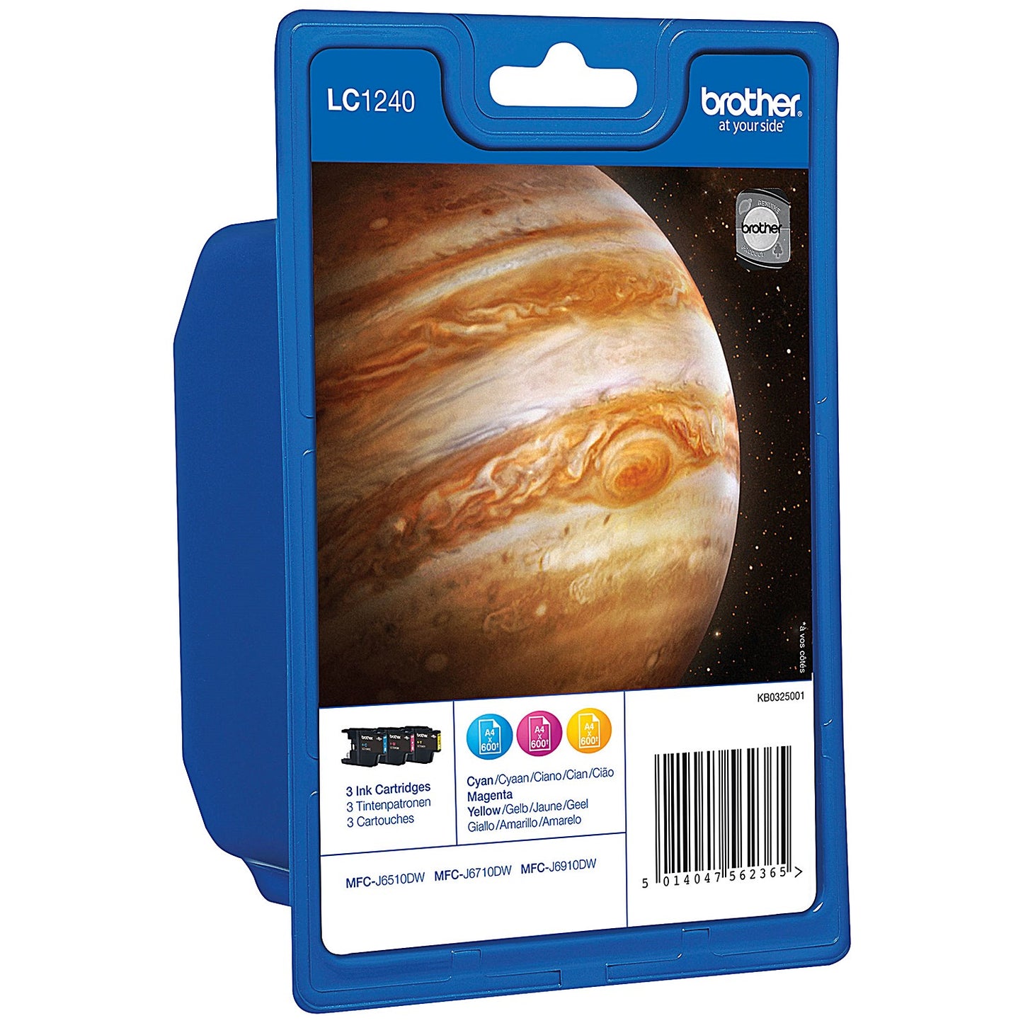 Brother LC1240RBWBP Inkjet Cartridge Rainbow Pack - Cyan, Magenta and Yellow (3 Cartridges)