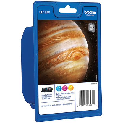 Brother LC1240RBWBP Inkjet Cartridge Rainbow Pack - Cyan, Magenta and Yellow (3 Cartridges)