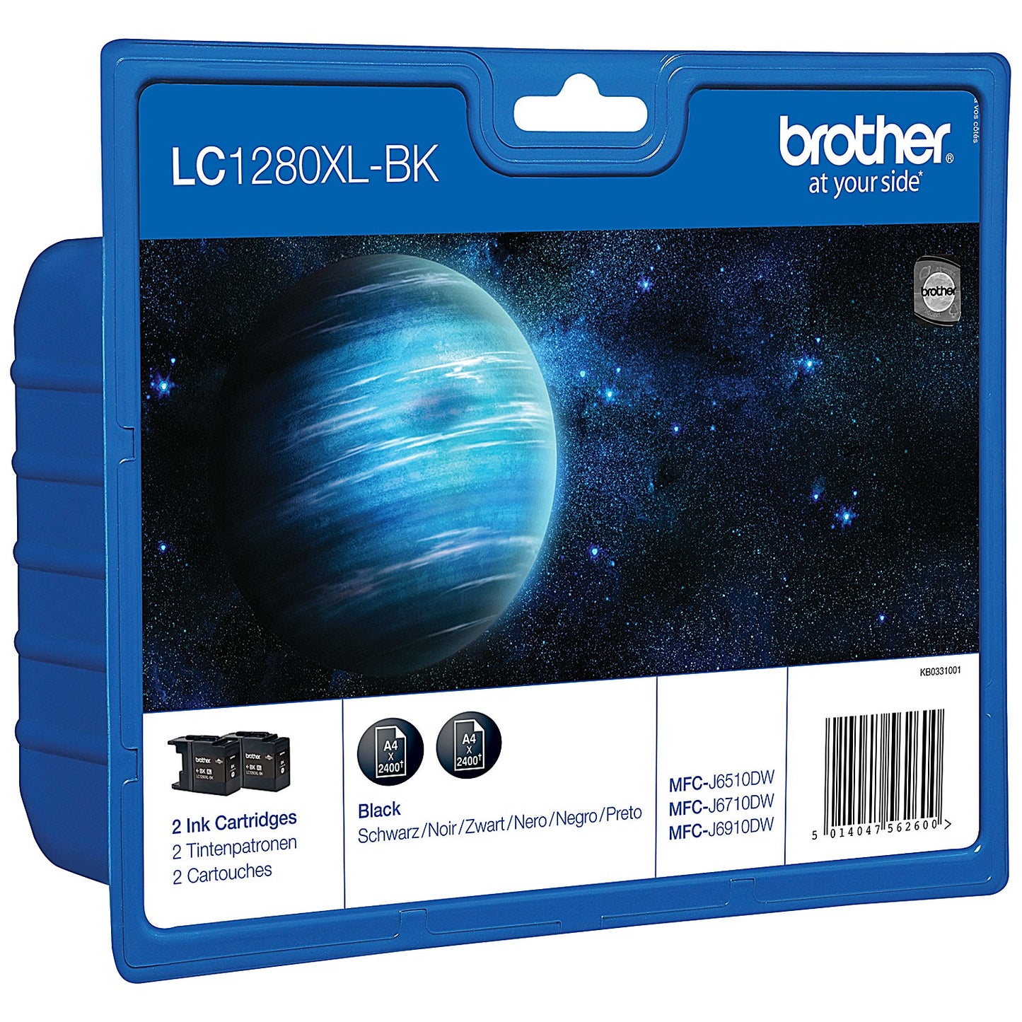 Brother LC1280XLBKBP2 Black Inkjet Cartridges (Twin Pack)