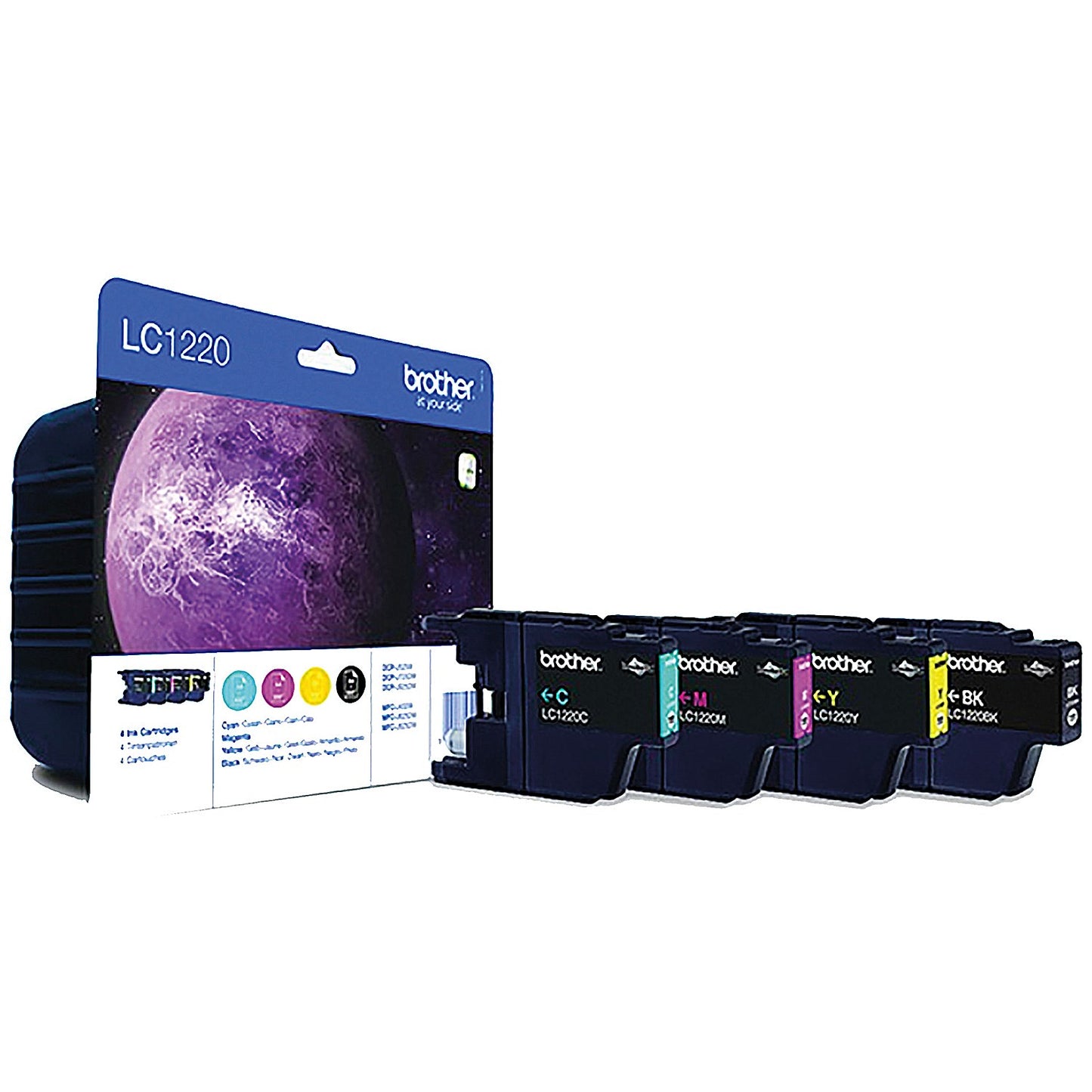 Brother LC1220VALBP Inkjet Cartridge Value Pack - Black, Cyan, Magenta and Yellow (4 Cartridges)