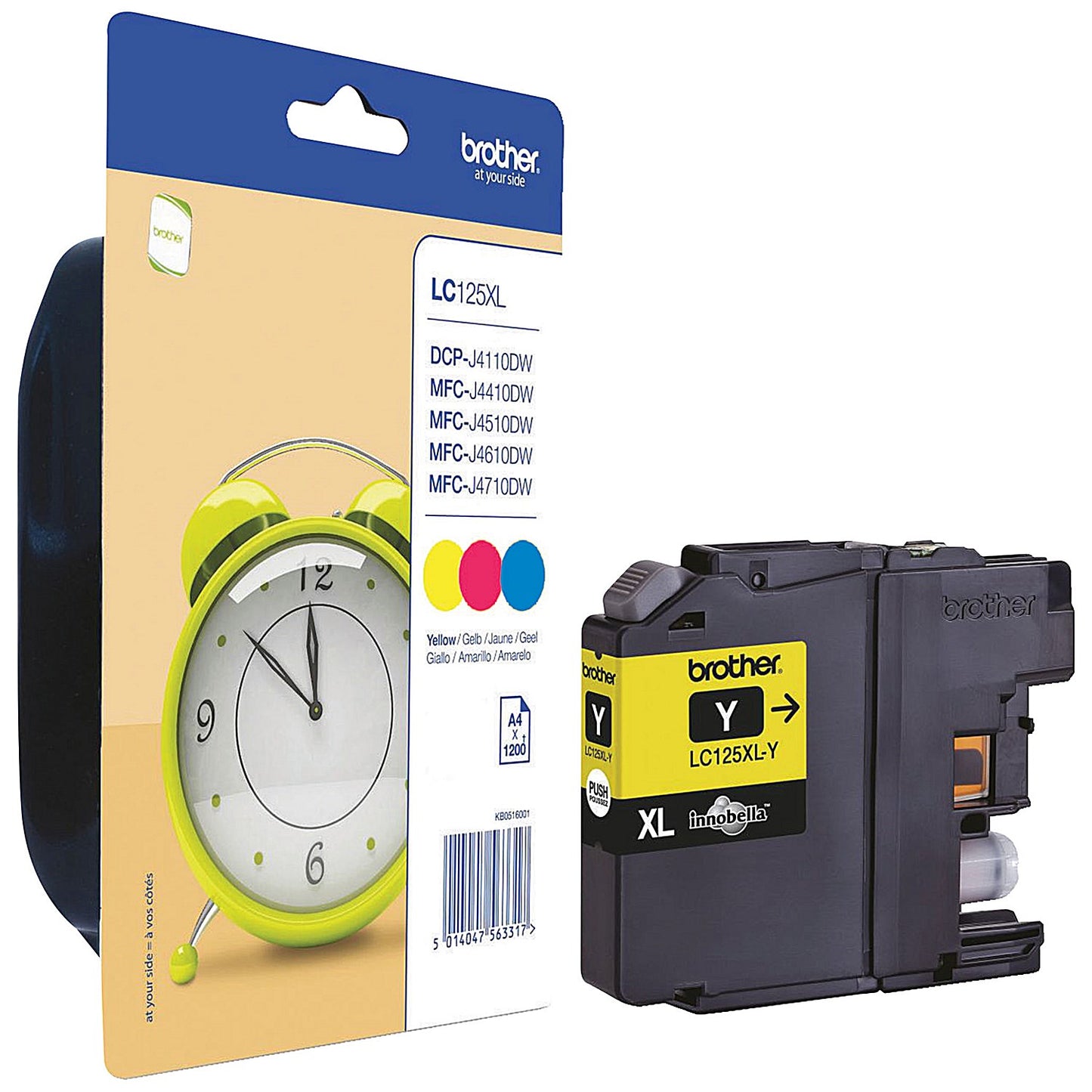 Brother LC125XL High Yield Inkjet Cartridge Value Pack - Cyan, Magenta & Yellow (3 Cartridges)