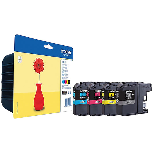 Brother LC121 Inkjet Cartridge Value Pack - Black, Cyan, Magenta and Yellow (4 Cartridges)