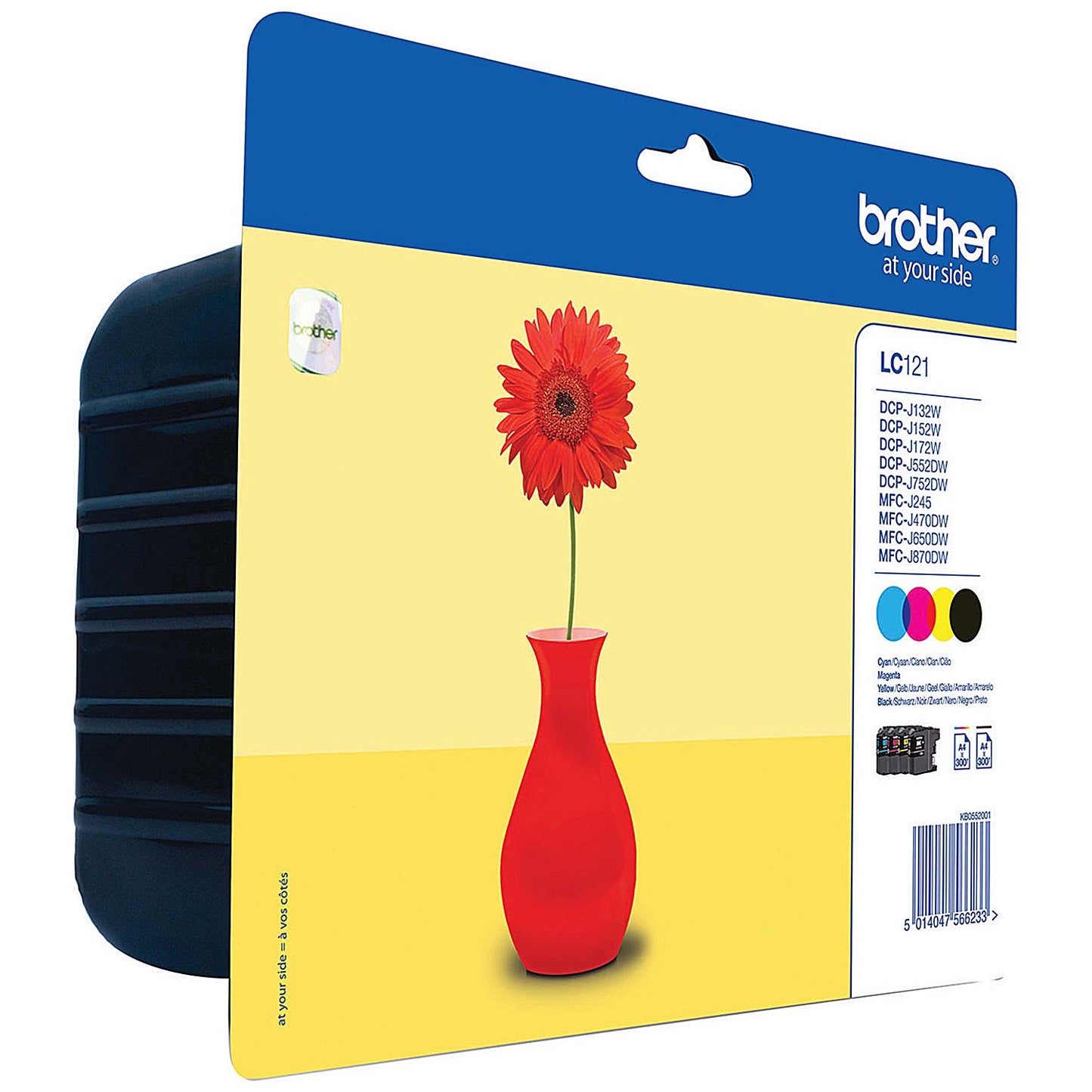 Brother LC121 Inkjet Cartridge Value Pack - Black, Cyan, Magenta and Yellow (4 Cartridges)