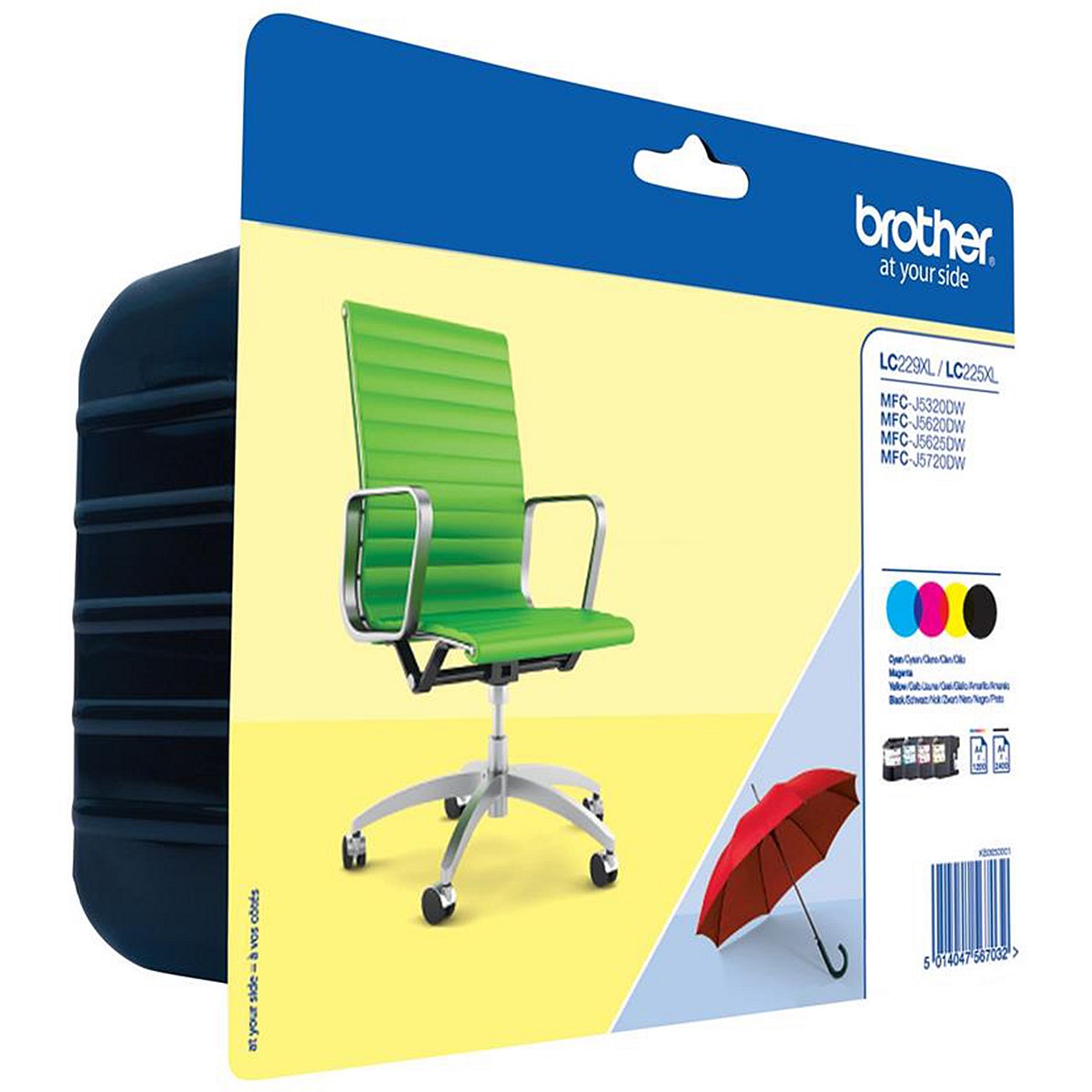 Brother LC229XL High Yield Inkjet Cartridge Value Pack - Black, Cyan, Magenta and Yellow (4 Cartridges)