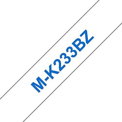 Brother P-Touch M-K233BZ Label Tape, Blue on White, 12mmx8m