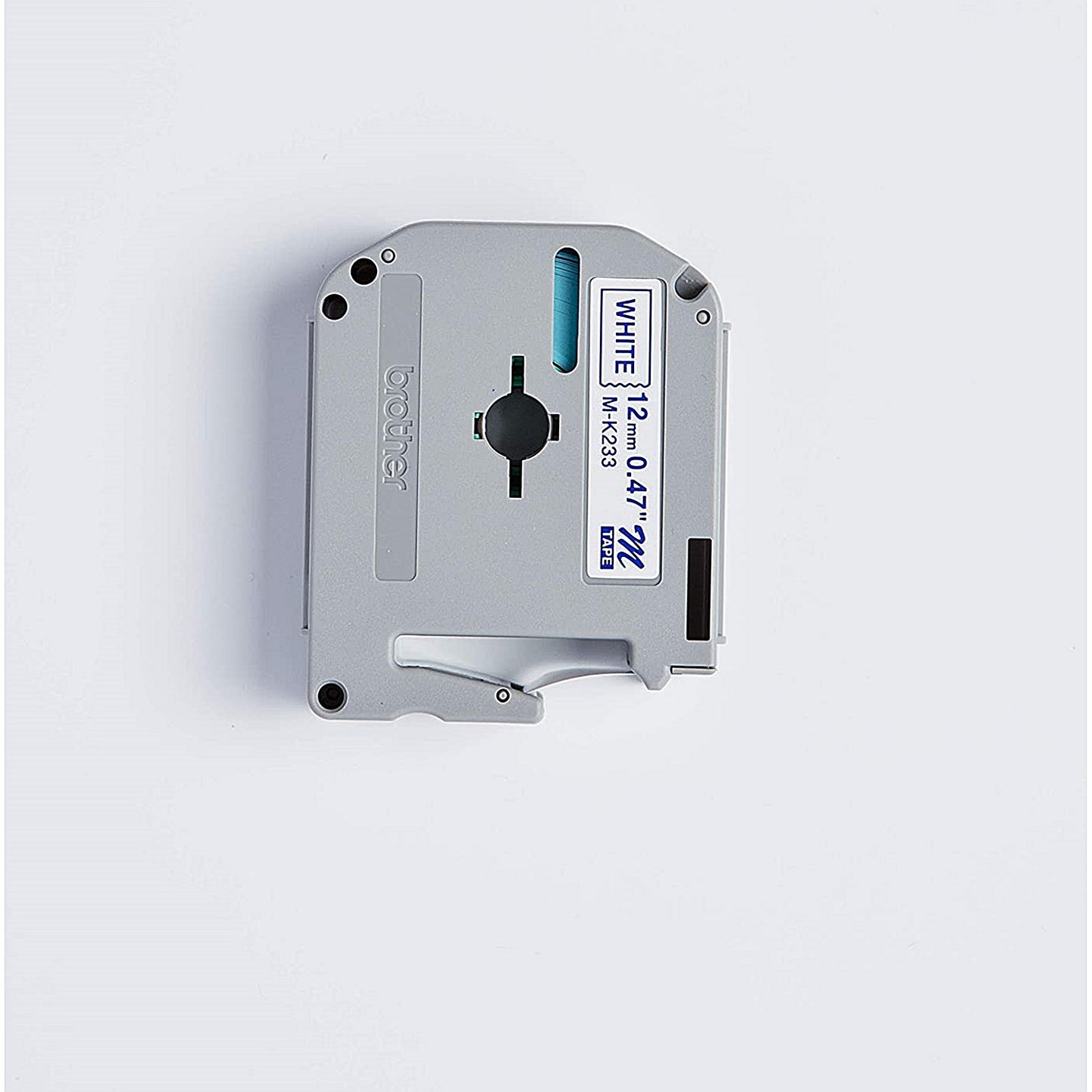 Brother P-Touch M-K233BZ Label Tape, Blue on White, 12mmx8m