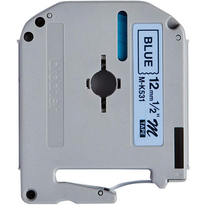 Brother P-Touch M-K531BZ Label Tape, Black on Blue, 12mmx8m