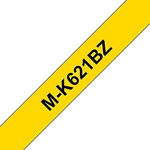 Brother P-Touch M-K621BZ Label Tape, Black On Yellow, 9mmx8m
