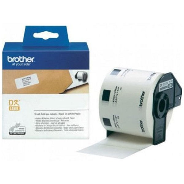 Brother DK- 11209 Small Address Paper Labels, Black on White, 29x62mm, 800 Labels Per Roll