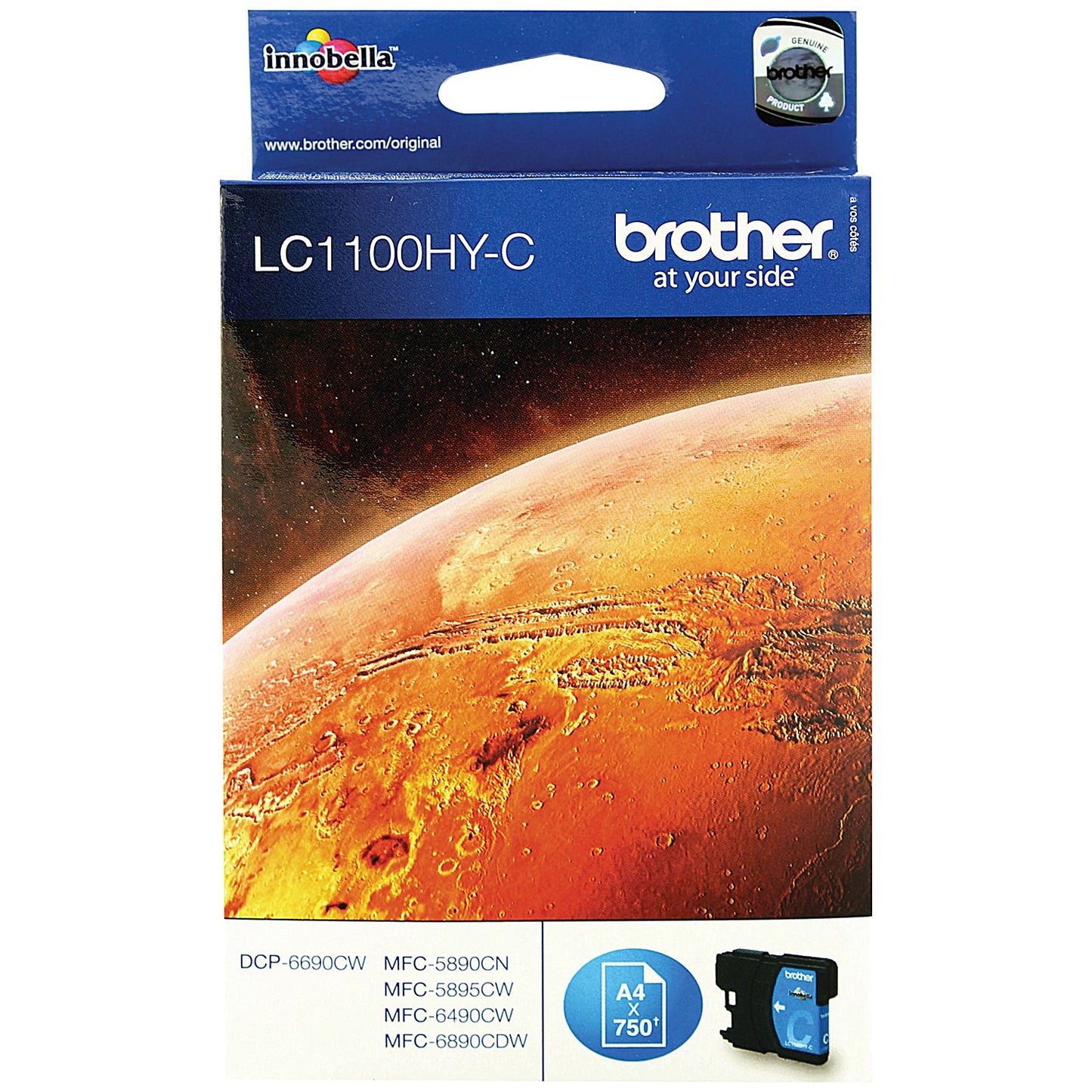 Brother LC1100HYC Cyan High Yield Inkjet Cartridge