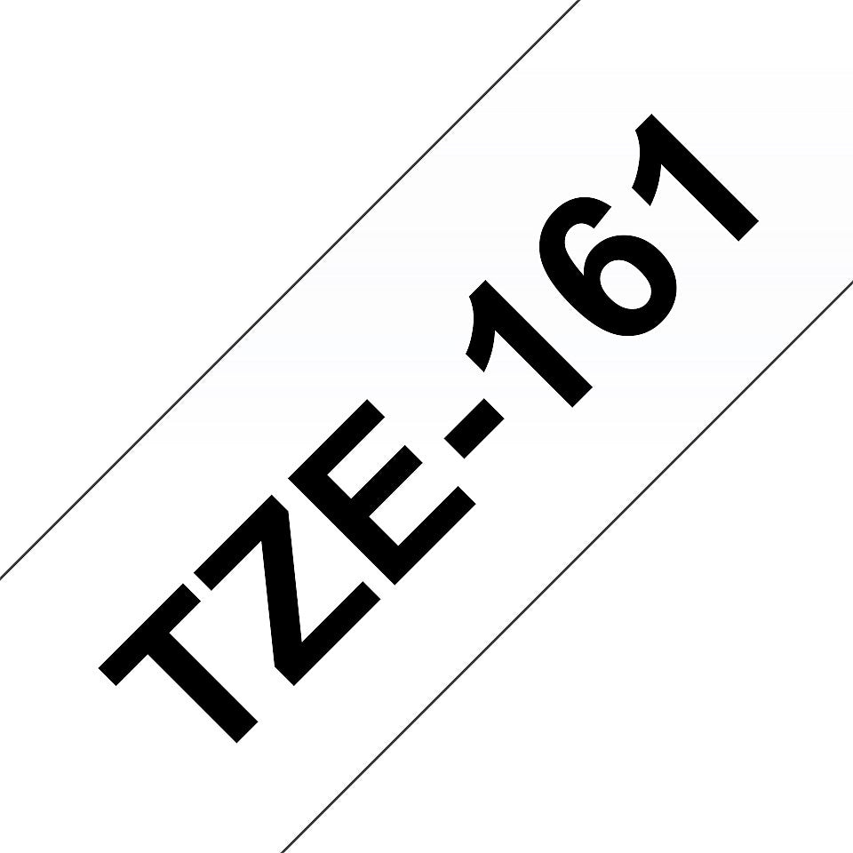 Brother P-Touch TZe-161 Label Tape, Black on Clear, 36mmx8m