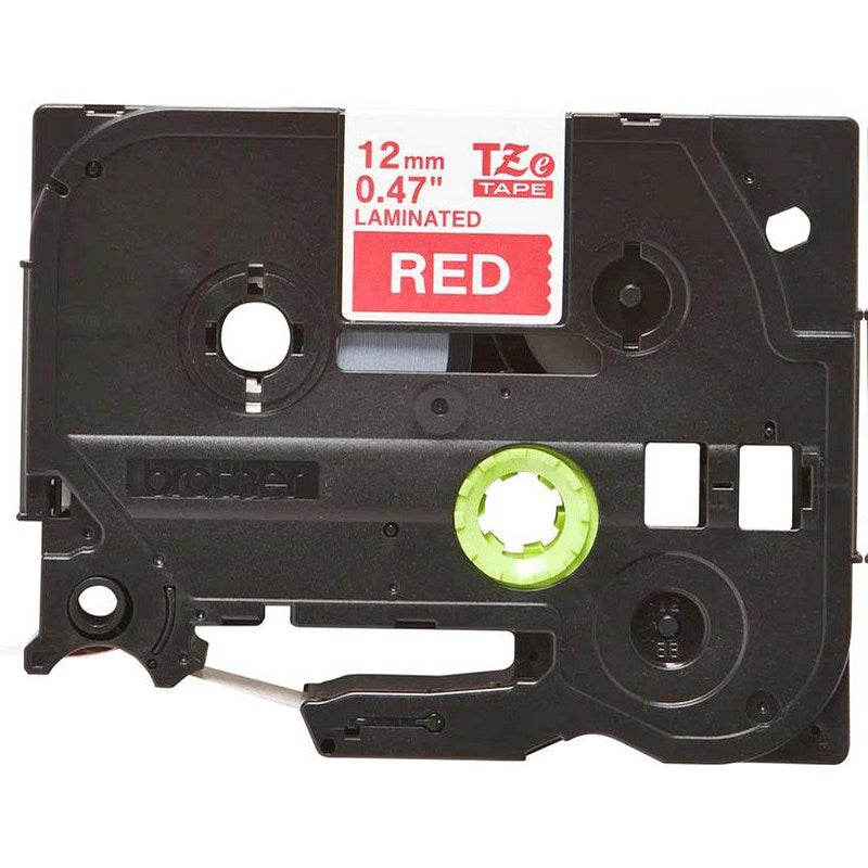 Brother P-Touch TZe-435 Label Tape, White on Red, 12mmx8m