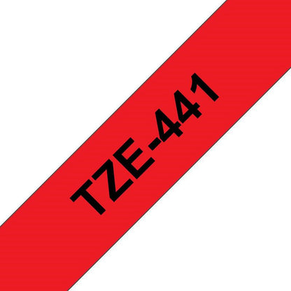 Brother P-Touch TZe-441 Label Tape, Black on Red, 18mmx8m