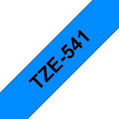 Brother P-Touch TZe-541 Label Tape, Black on Blue, 18mmx8m