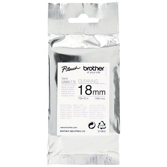 Brother TZe-CL4 Head Cleaning Tape Cassette, 18mm, 100 Uses