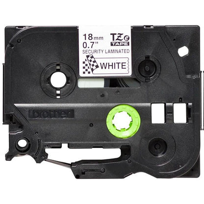 Brother P-Touch TZe-SE4 Security Label Tape, Black on White, 18mmx8m