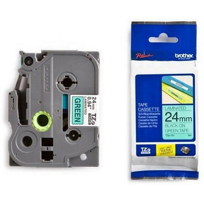Brother P-Touch TZe-751 Label Tape, Black on Green, 24mmx8m