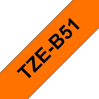 Brother P-Touch TZe-B51 Label Tape, Black on Orange, 24mmx5m