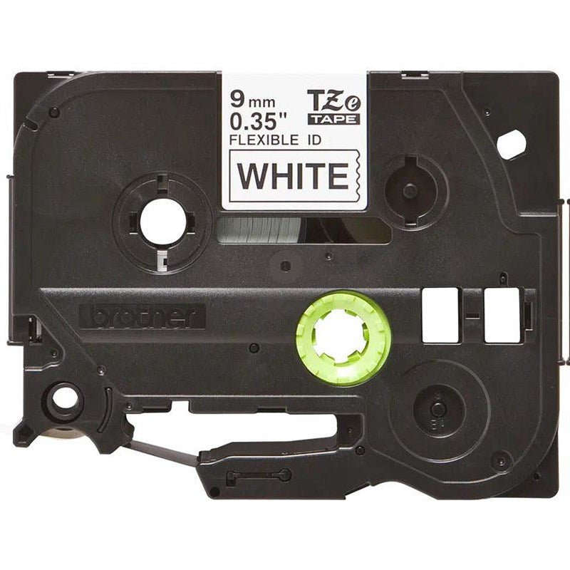 Brother P-Touch TZe-FX221 Flexible ID Label Tape, Black on White, 9mmx8m