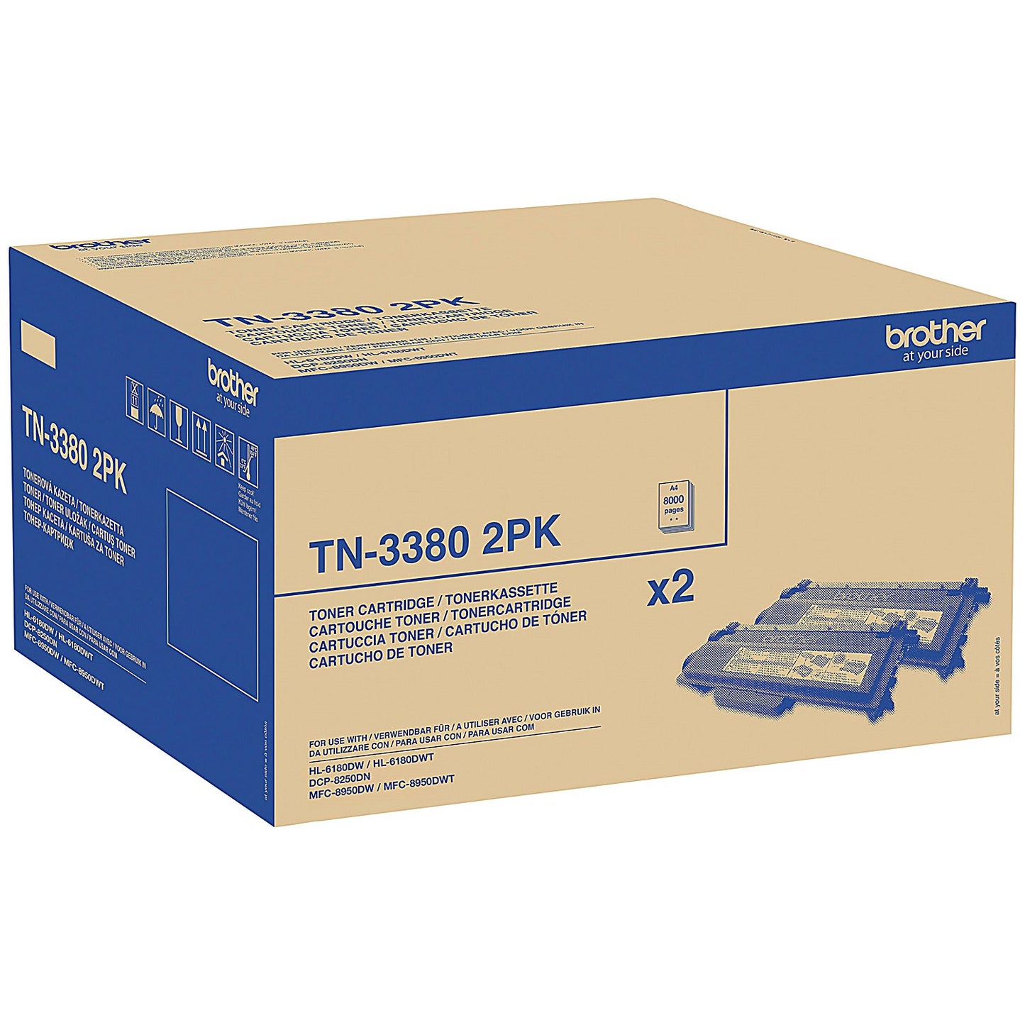 Brother TN-3380TWIN Toner Cartridge HY Black Twinpack TN3380TWIN