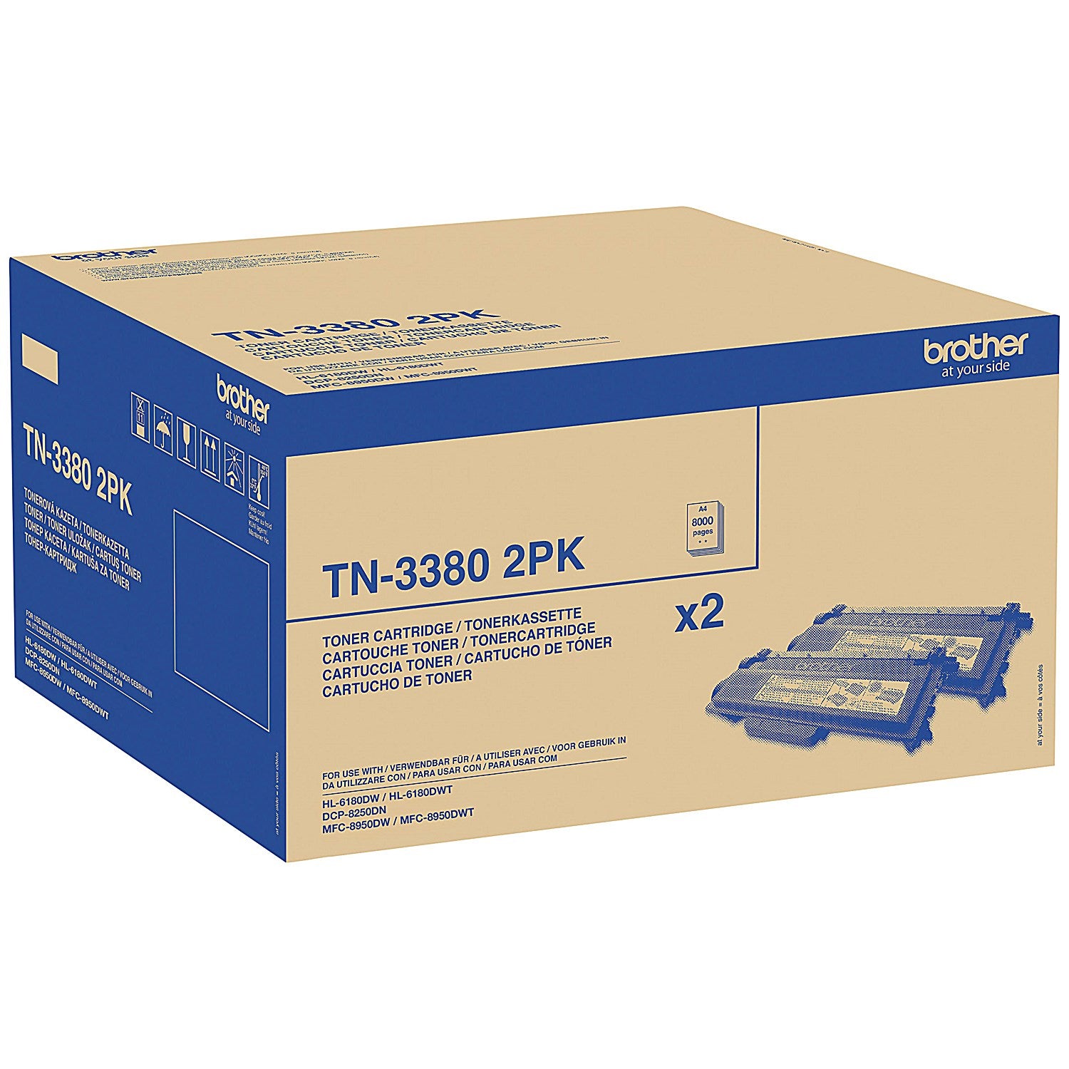 Brother TN-3380TWIN Toner Cartridge HY Black Twinpack TN3380TWIN