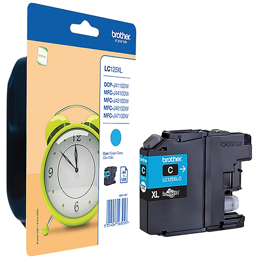 Brother LC125XLC Cyan High Yield Inkjet Cartridge
