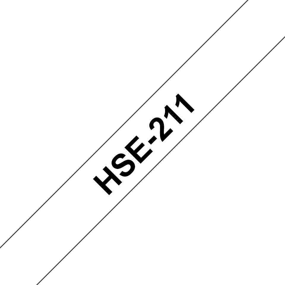 Brother P-Touch HSe-211 Heat Shrink Label Tape, Black on White, 5.8mmx1.5m