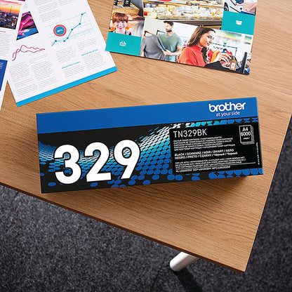 Brother TN329BK Black High Yield Laser Toner Cartridge