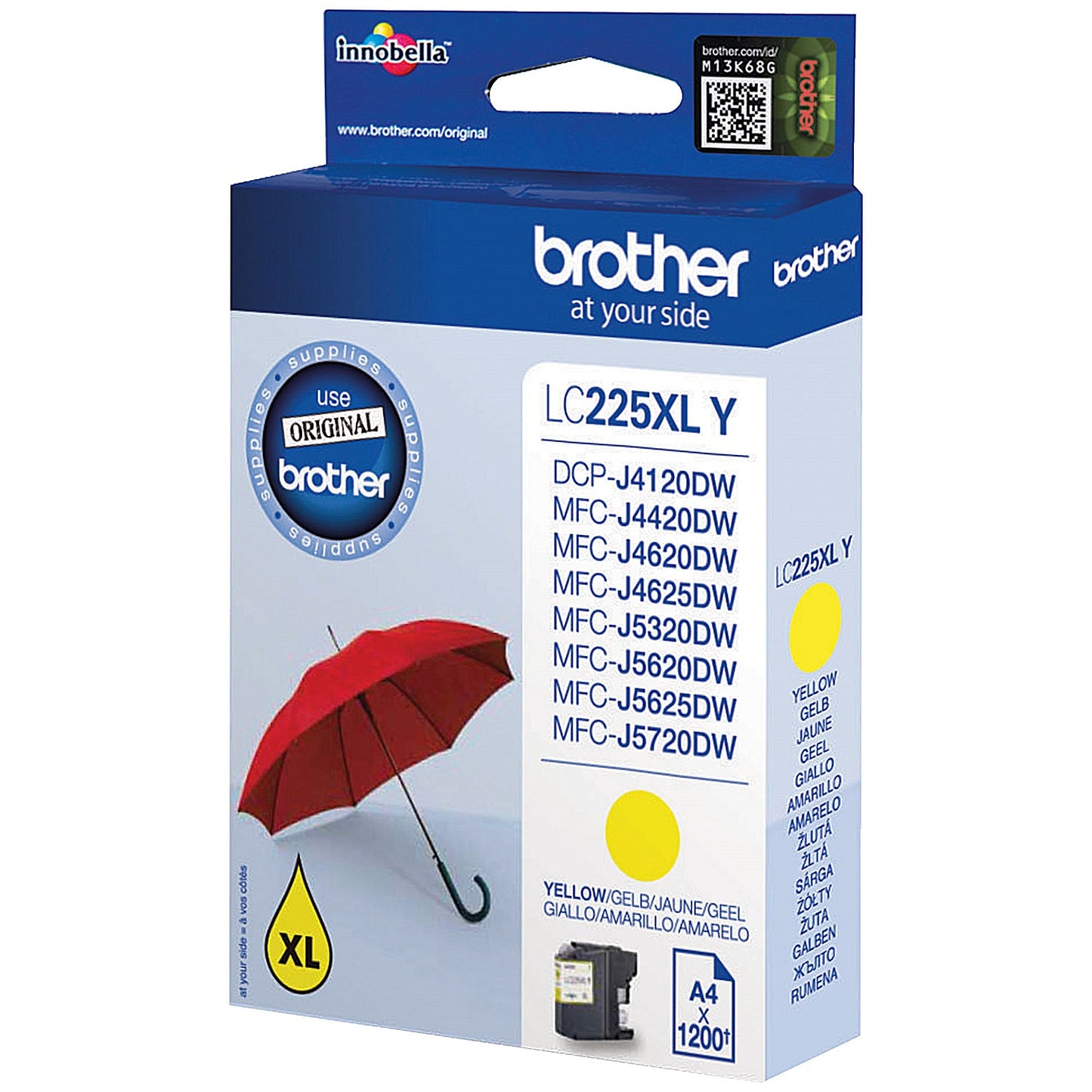 Brother LC225XLY Yellow High Yield Inkjet Cartridge