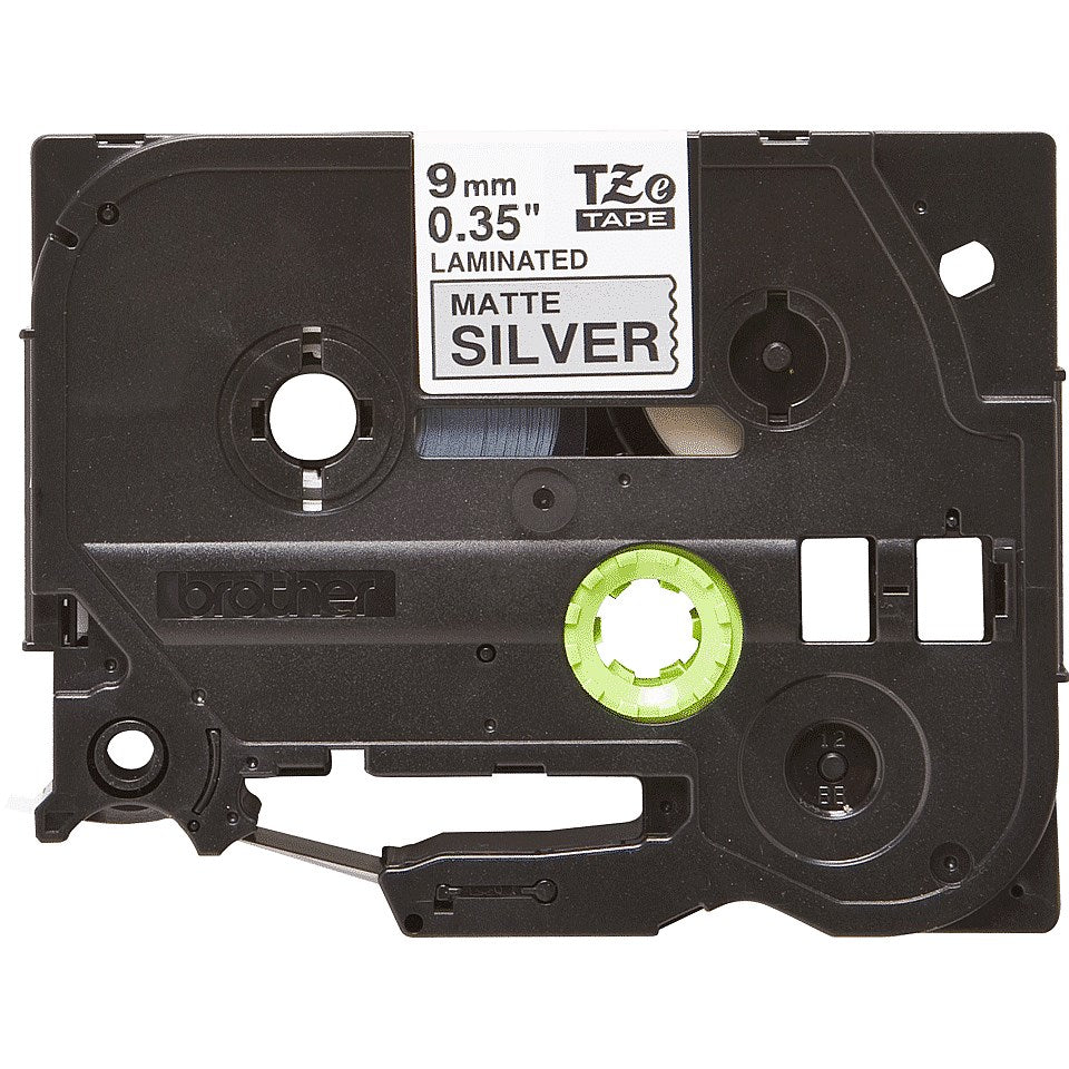 Brother P-Touch TZe-M921 Label Tape, Black on Silver, 9mmx8m
