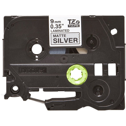 Brother P-Touch TZe-M921 Label Tape, Black on Silver, 9mmx8m