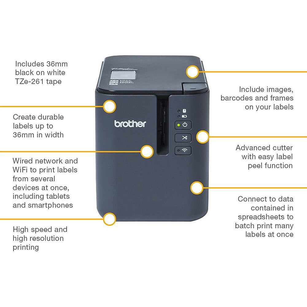 Brother PTP950NW Wireless Professional Label Printer, Desktop