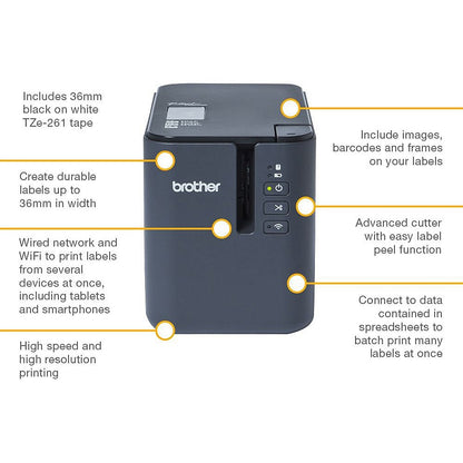 Brother PTP950NW Wireless Professional Label Printer, Desktop