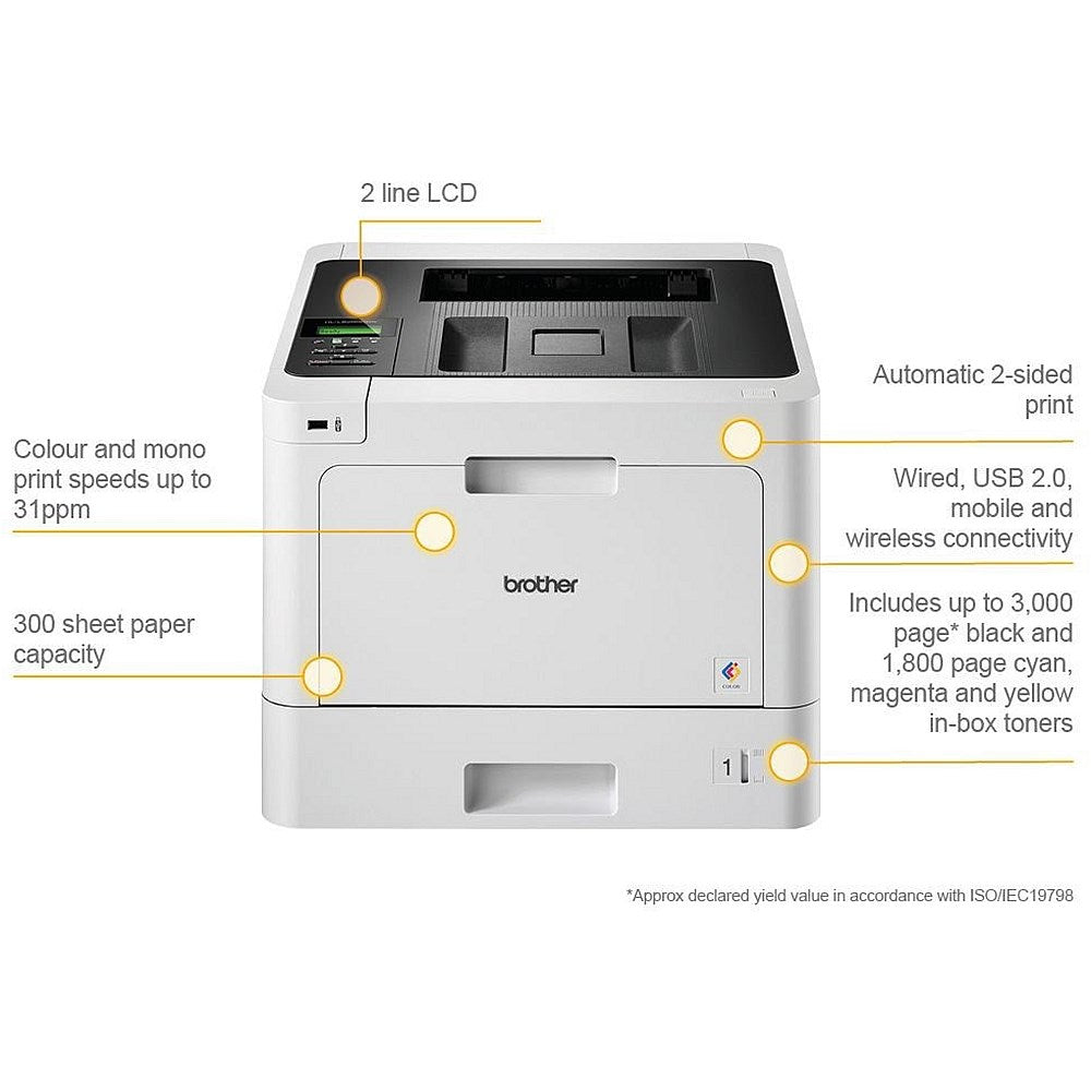 Brother HL-L8260CDW A4 Wireless Colour Laser Printer, White