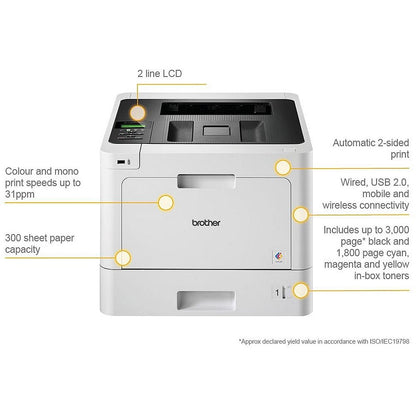 Brother HL-L8260CDW A4 Wireless Colour Laser Printer, White