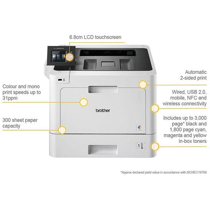 Brother HL-L8360CDW A4 Wireless Colour Laser Printer, White