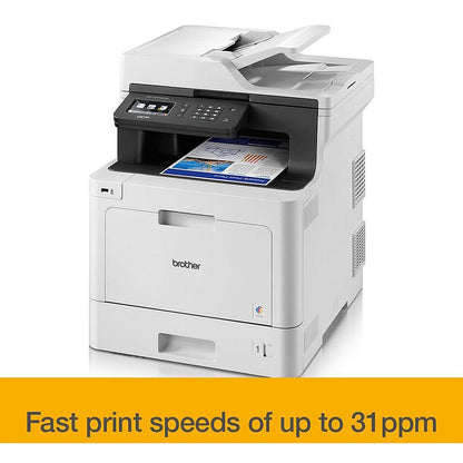 Brother DCP-L8410CDW A4 Wireless 3 in 1 Colour Laser Printer, White