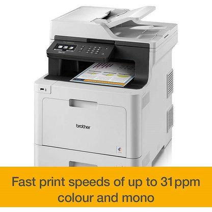 Brother MFC-L8690CDW A4 Wireless Colour Laser Multifunctional Printer, White