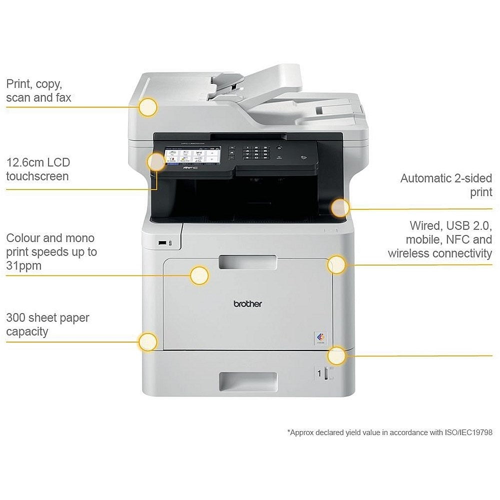 Brother MFC-L8900CDW A4 Wireless Colour Laser Multifunctional Printer, White