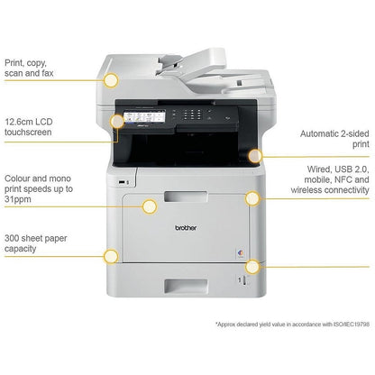 Brother MFC-L8900CDW A4 Wireless Colour Laser Multifunctional Printer, White