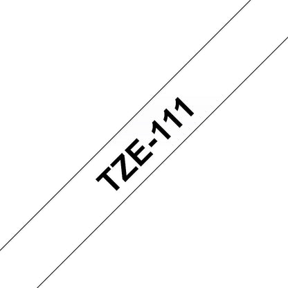 Brother P-Touch TZe-111 Label Tape, Black on Clear, 6mmx8m
