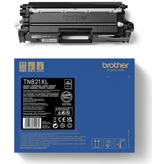 Brother TN821XLBK High Yield Toner Cartridge, Black
