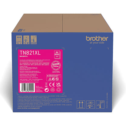 Brother TN821XLM High Yield Toner Cartridge, Magenta
