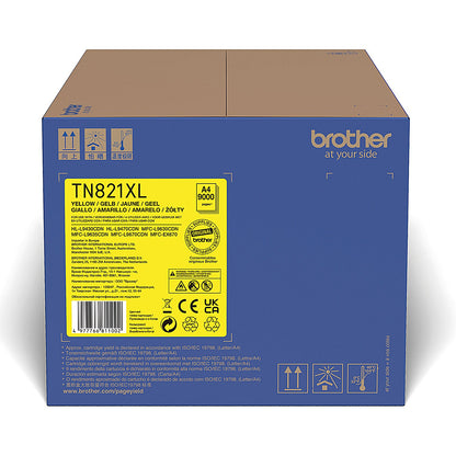 Brother TN821XLY High Yield Toner Cartridge, Yellow